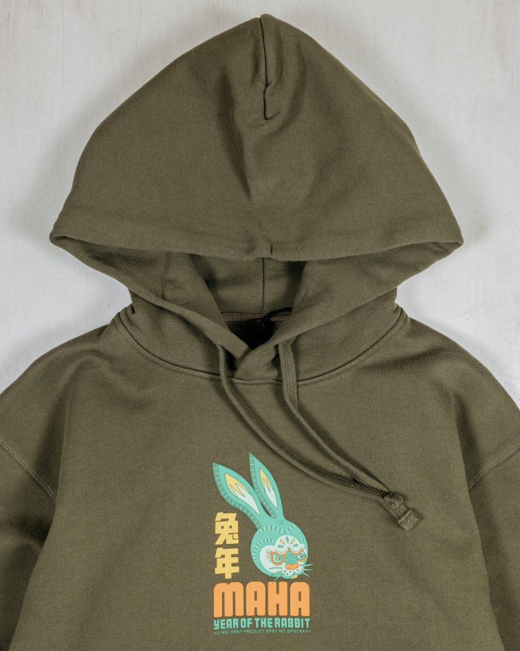 Year of the Rabbit Hooded Sweat - Olive - MAHARISHI