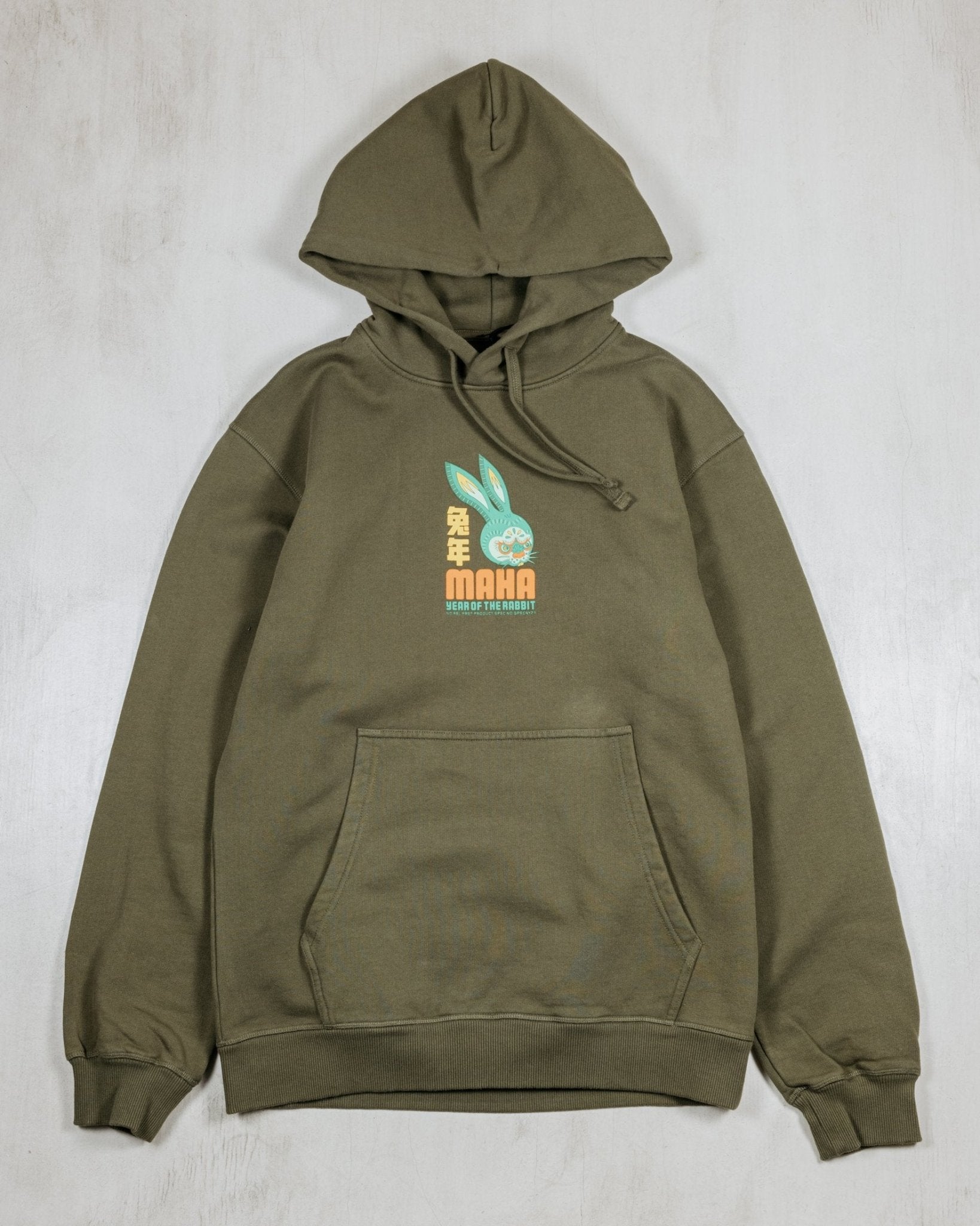 Year of the Rabbit Hooded Sweat - Olive - MAHARISHI