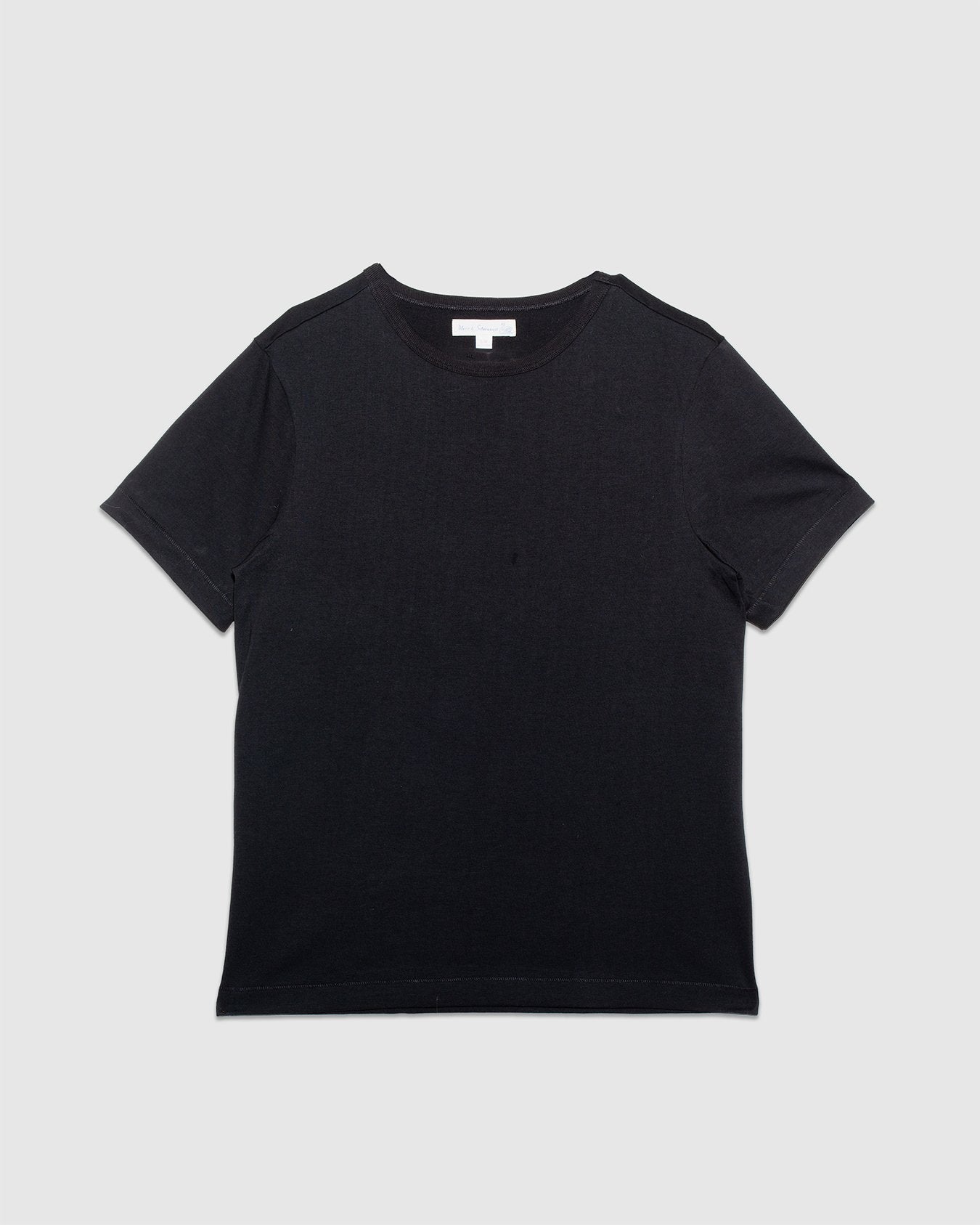 215 Loopwheeled T-Shirt - Deep Black - MERZ B. SCHWANEN