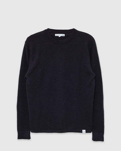 Lightweight Waffle Knit Sweater Charcoal - MERZ B. SCHWANEN