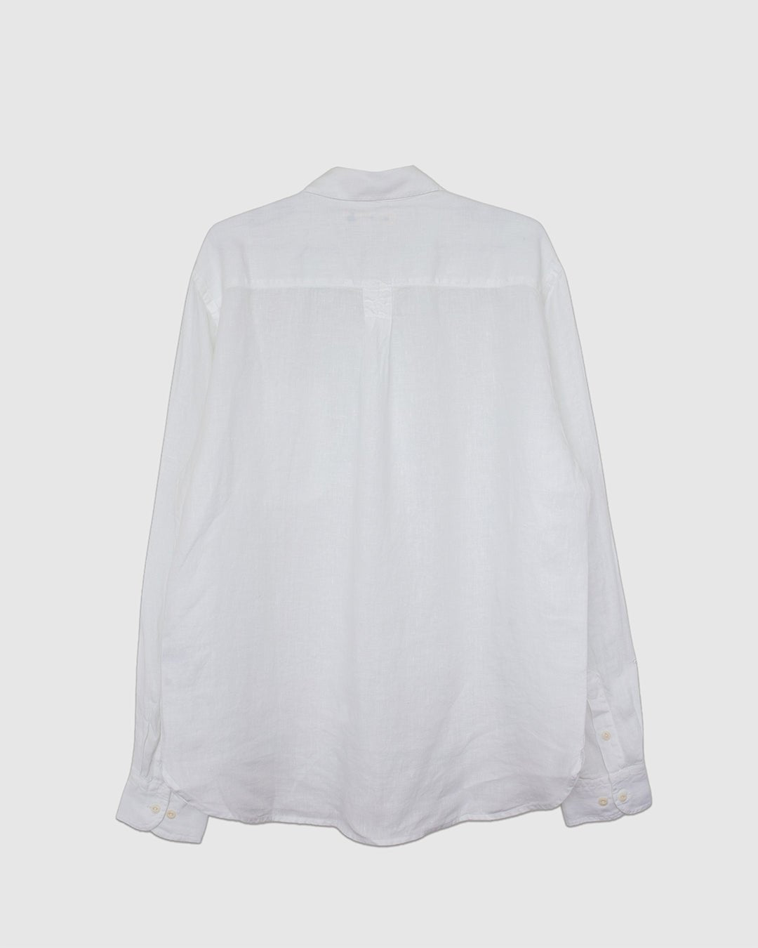 SHIRT20LI Relaxed Fit Linen Long Sleeve Shirt White - MERZ B. SCHWANEN