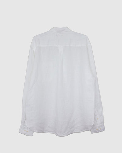 SHIRT20LI Relaxed Fit Linen Long Sleeve Shirt White - MERZ B. SCHWANEN