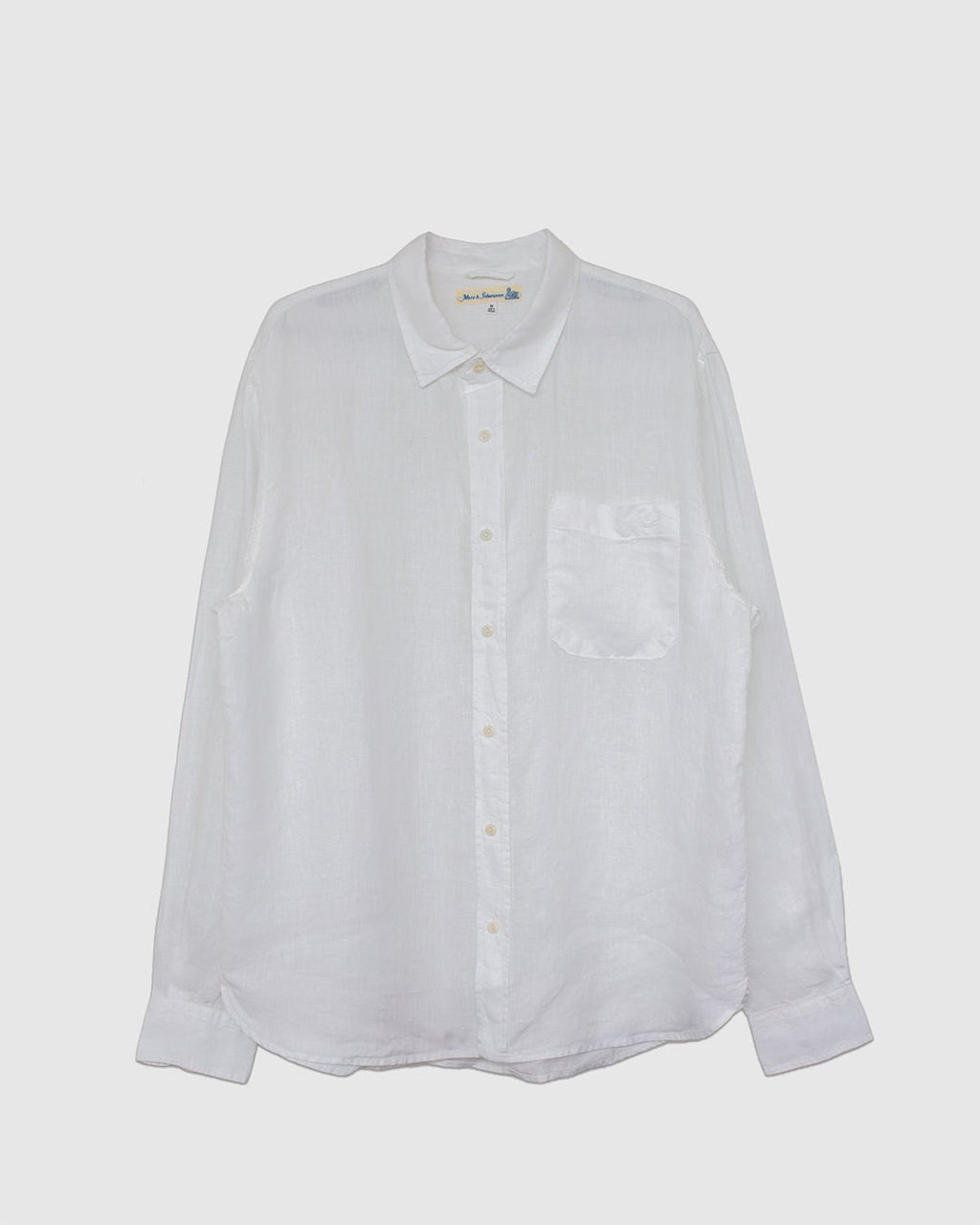 SHIRT20LI Relaxed Fit Linen Long Sleeve Shirt White - MERZ B. SCHWANEN