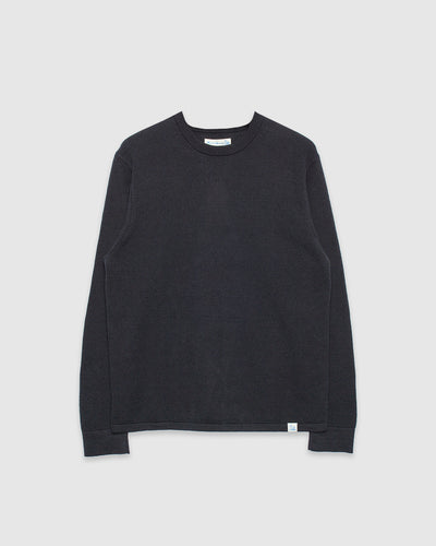 Lightweight Waffle Knit Sweater Charcoal