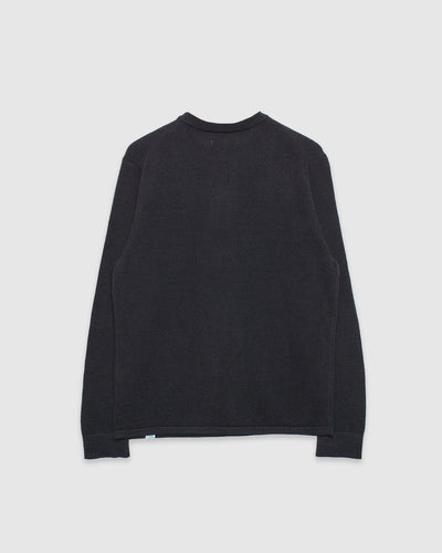 Lightweight Waffle Knit Sweater Charcoal