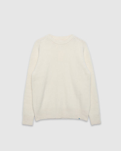 Ribbed Pullover Crew Merino Cashmere Blend Relaxed Fit Nature