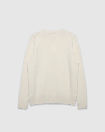 Ribbed Pullover Crew Merino Cashmere Blend Relaxed Fit Nature