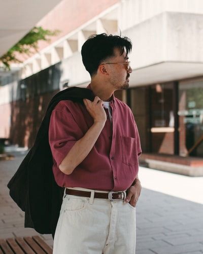 Cropped Garson Shirt Tropical Wood Rose - MONITALY