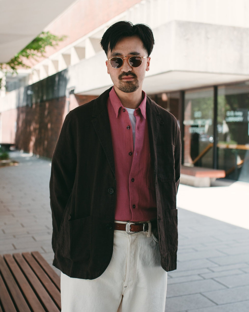 Cropped Garson Shirt Tropical Wood Rose - MONITALY