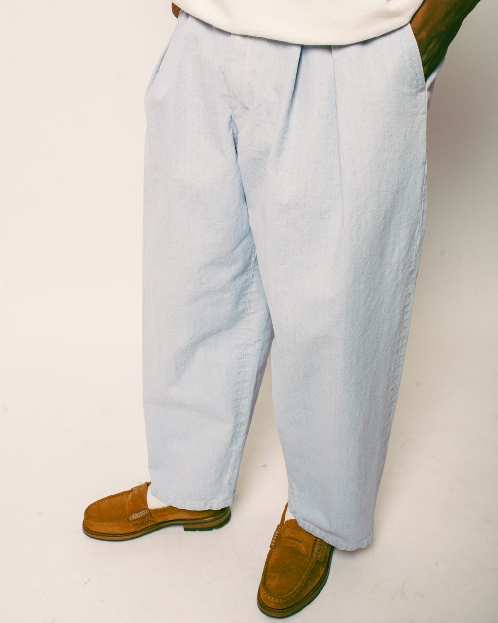Ekusy Pants Cotton Ripstop - Light Blue - MONITALY