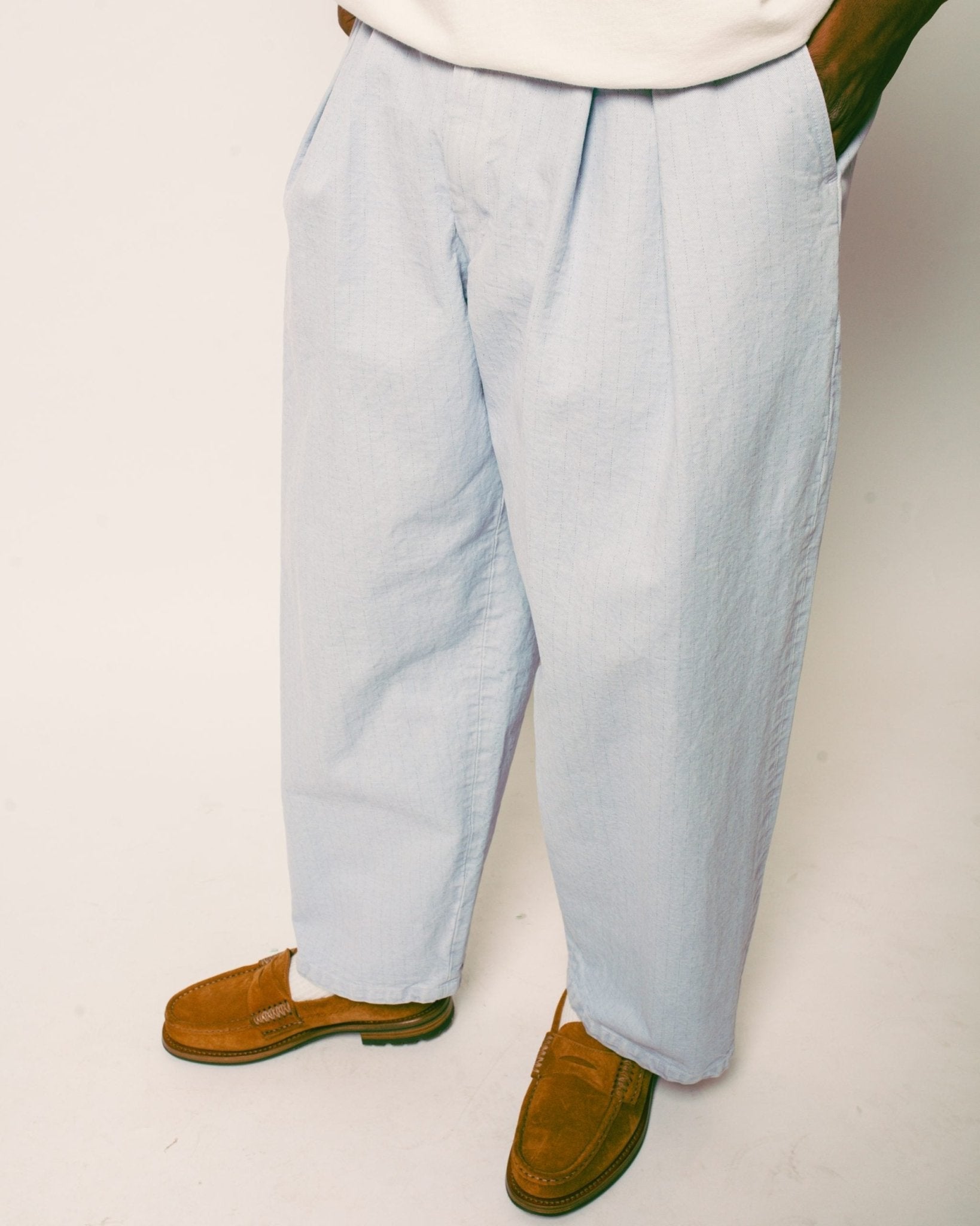 Ekusy Pants Cotton Ripstop - Light Blue - MONITALY
