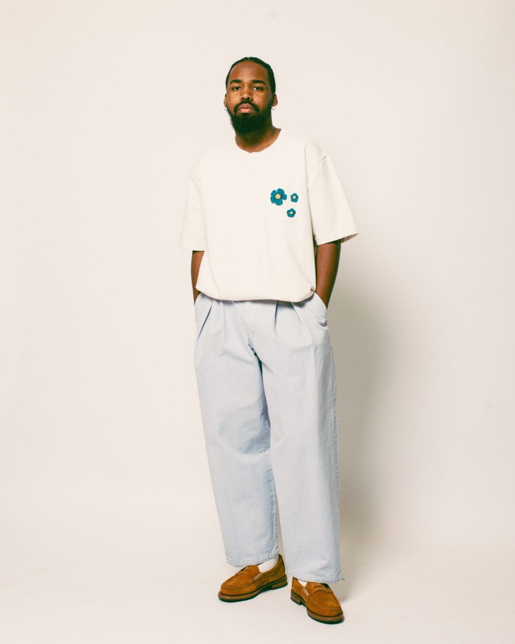 Ekusy Pants Cotton Ripstop - Light Blue - MONITALY