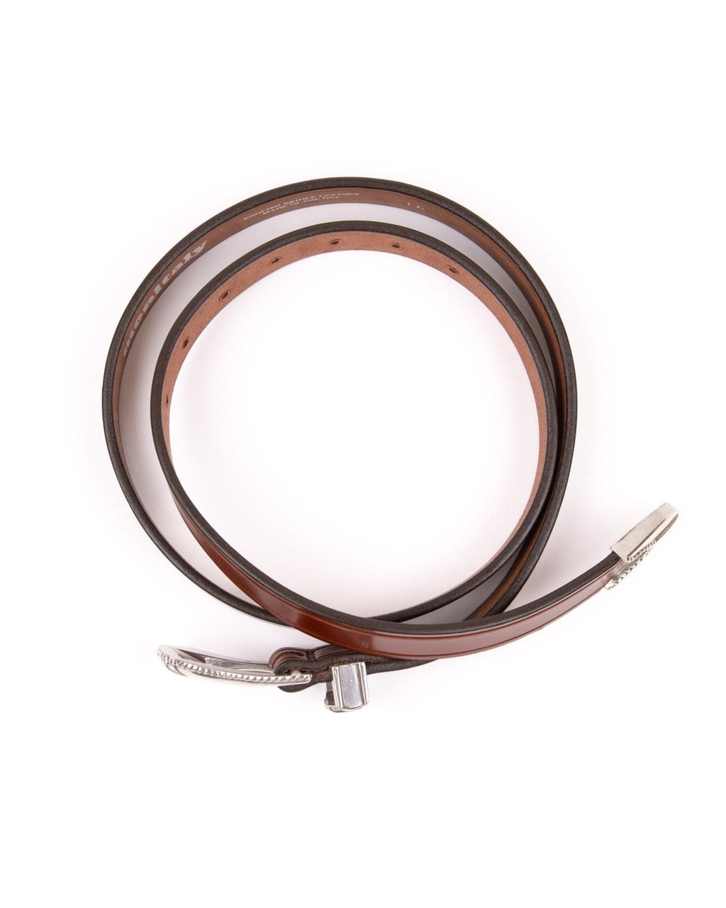 Extended 1" Creased Belt w/3pc Silver Buckle - Oakbark - MONITALY