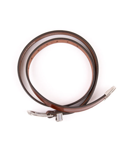 Extended 1" Creased Belt w/3pc Silver Buckle - Oakbark - MONITALY