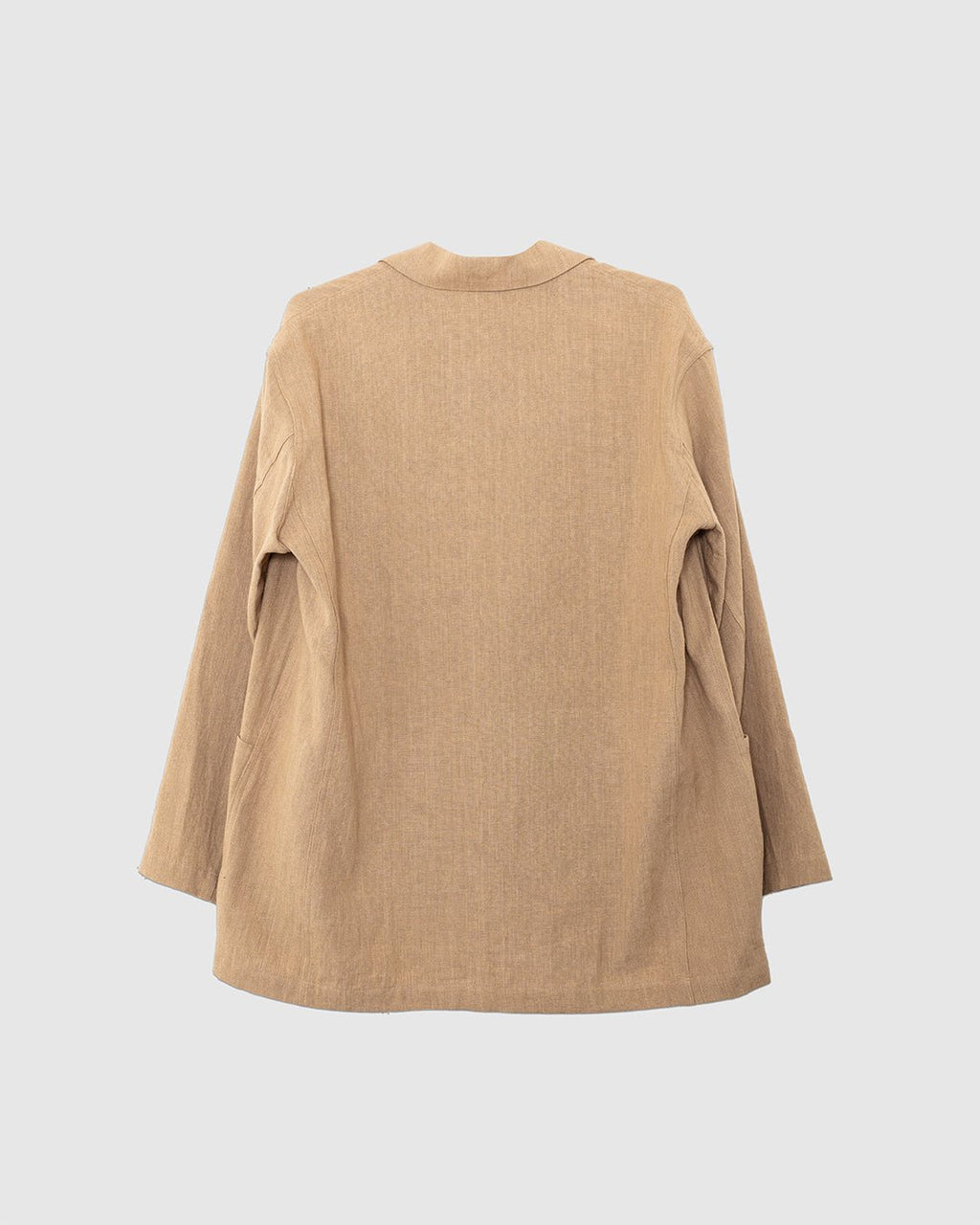 Italian Drop Lapel Jacket Linen Khaki - MONITALY
