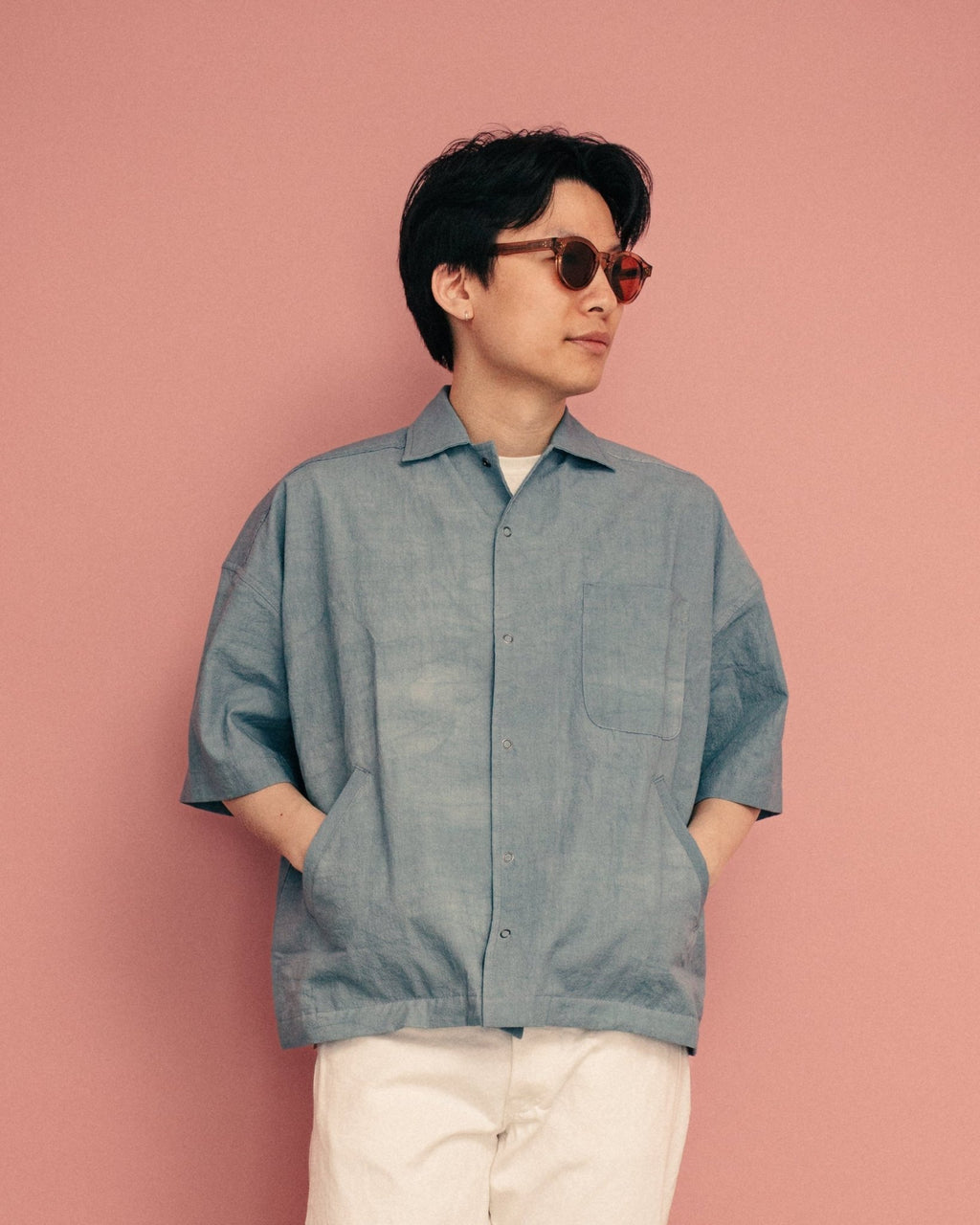 Midnight Sunlight Snap Shirt High Tide Blue - MONOSTEREO