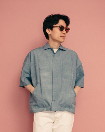 Midnight Sunlight Snap Shirt High Tide Blue - MONOSTEREO