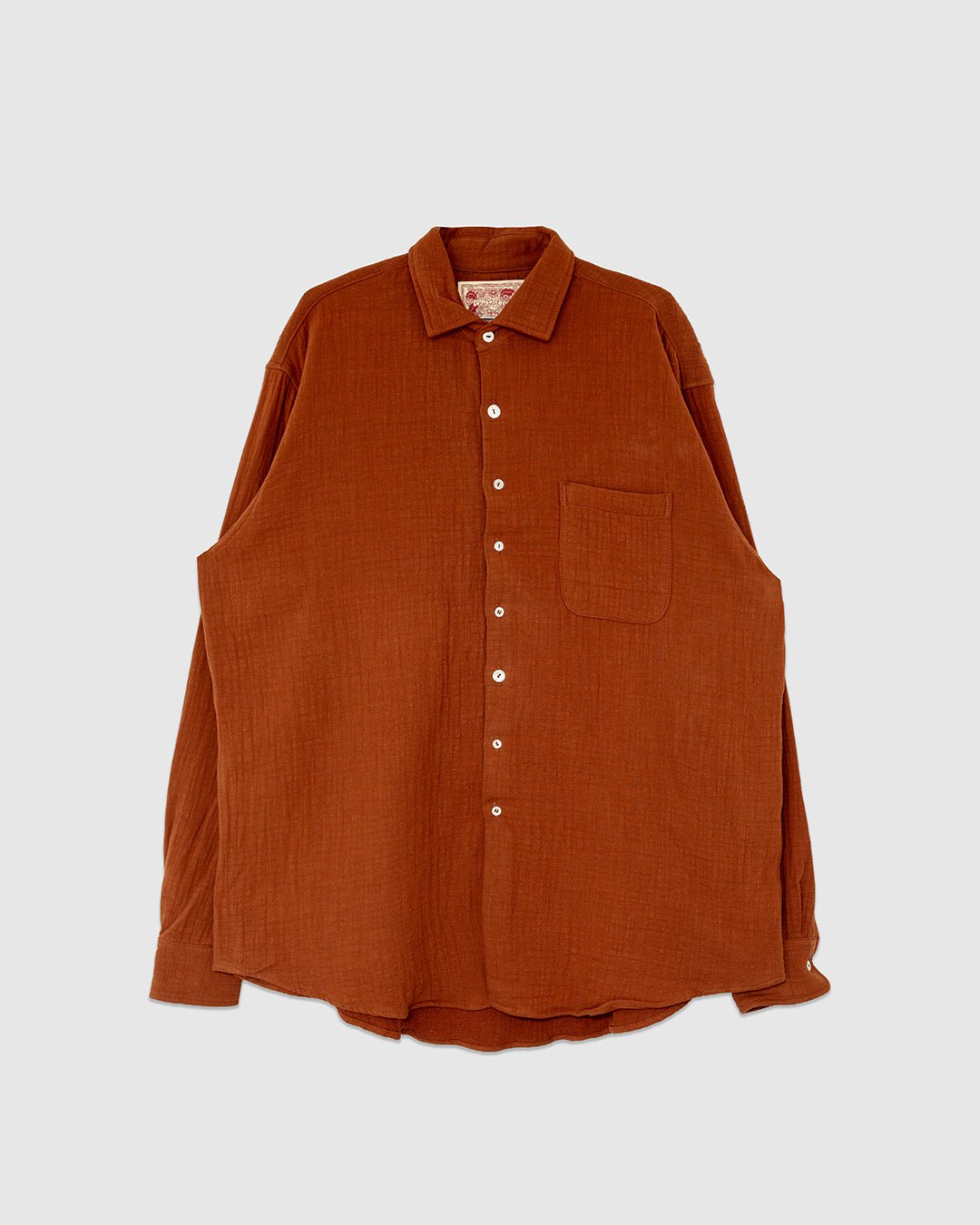 Ocean Pool Cotton Shirt Suede Brown - MONOSTEREO