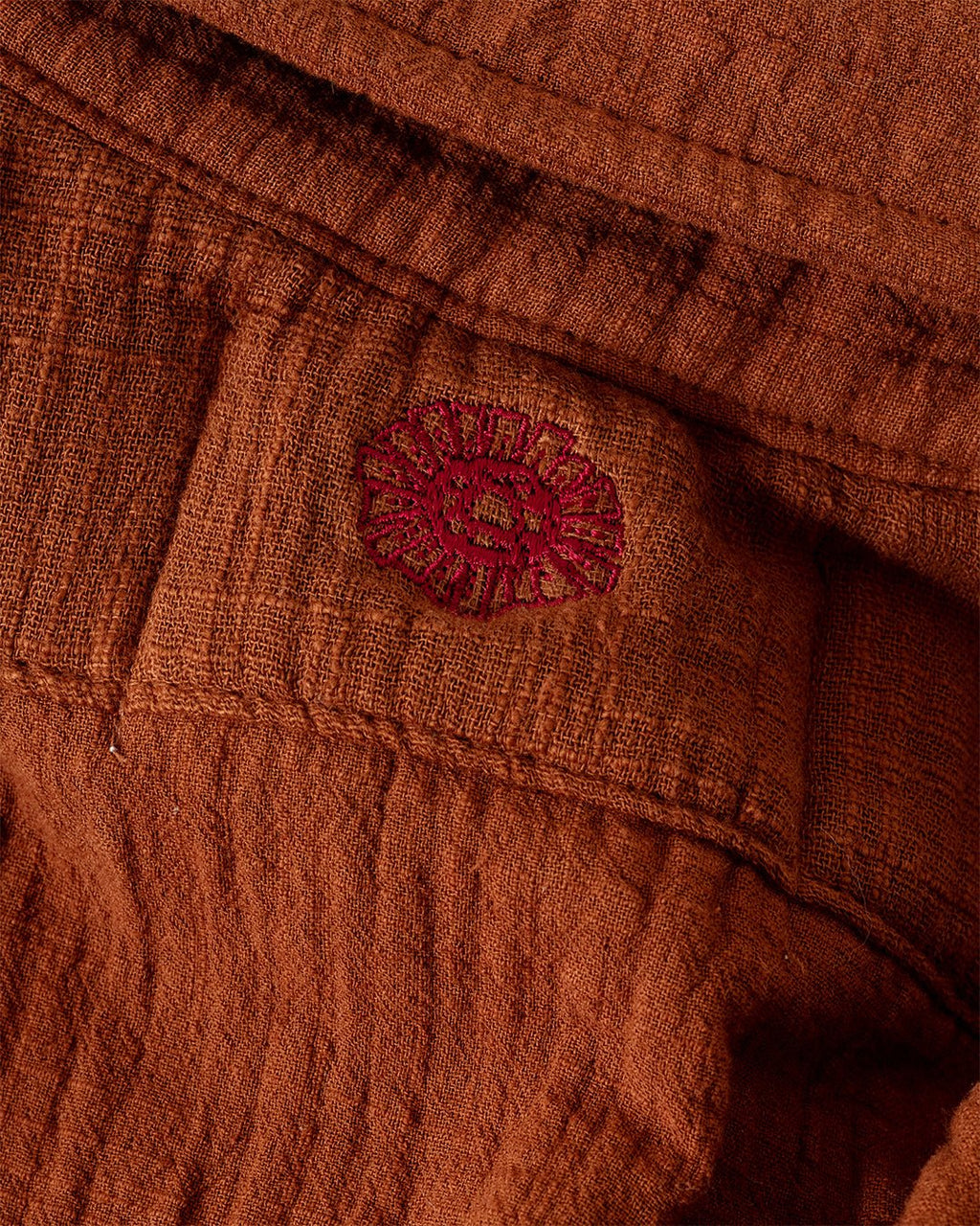 Ocean Pool Cotton Shirt Suede Brown - MONOSTEREO