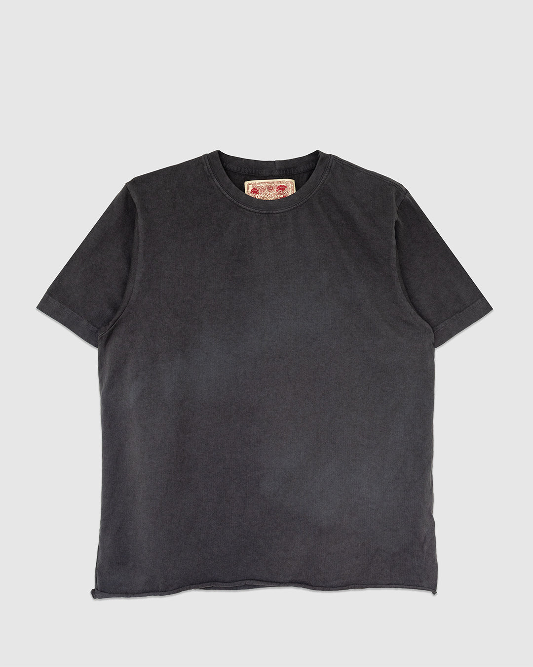 On The Farm Raw Hem Tee Washed Black - MONOSTEREO