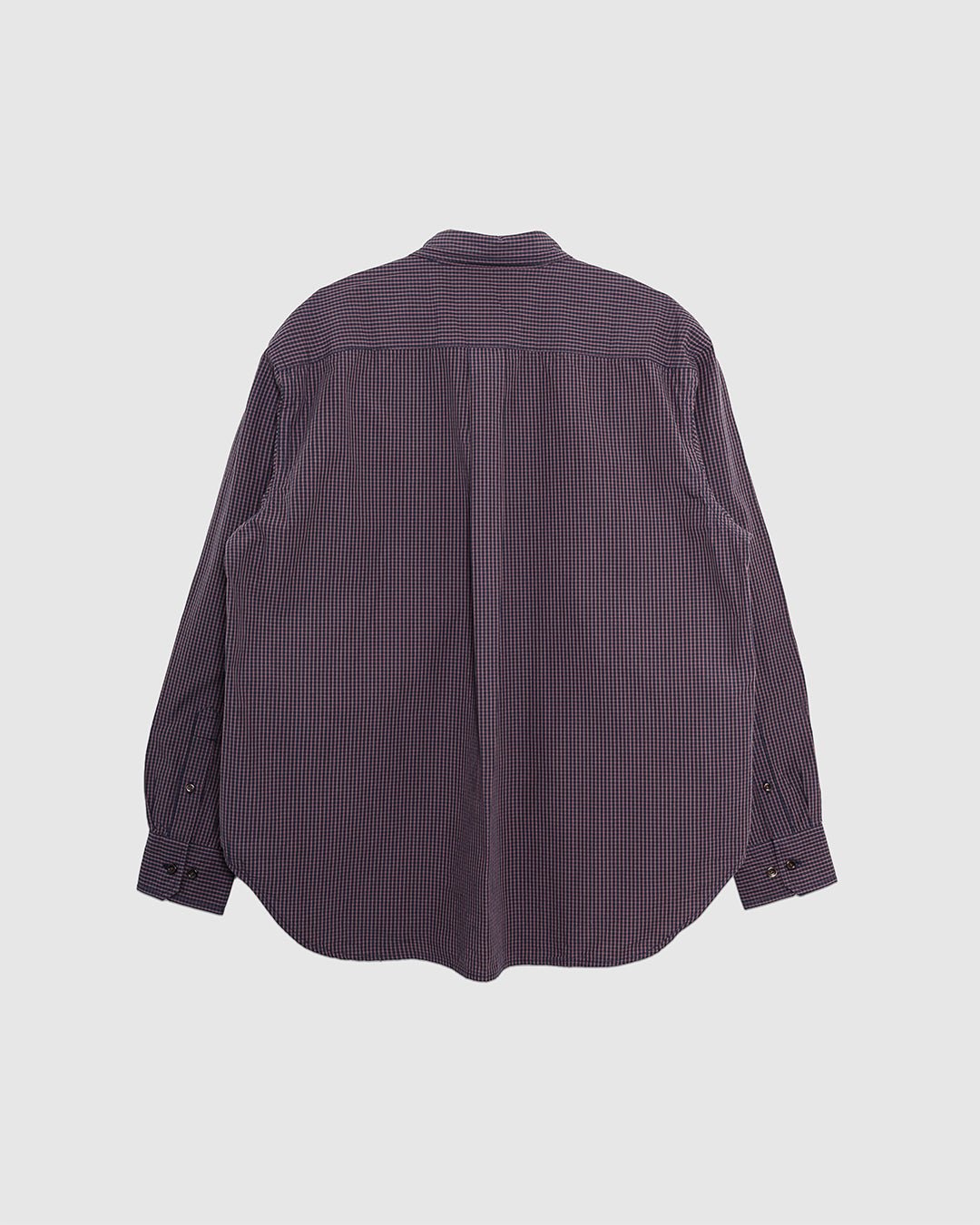 Espevik Oversize Poplin Check Shirt Dark Navy - NORSE PROJECTS