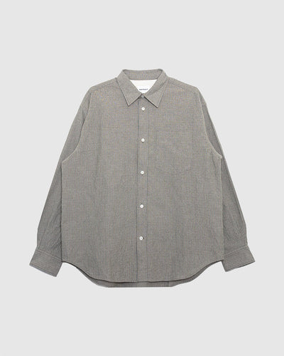 Falster Oversized Textured Stripe Shirt Vetiver - NORSE PROJECTS