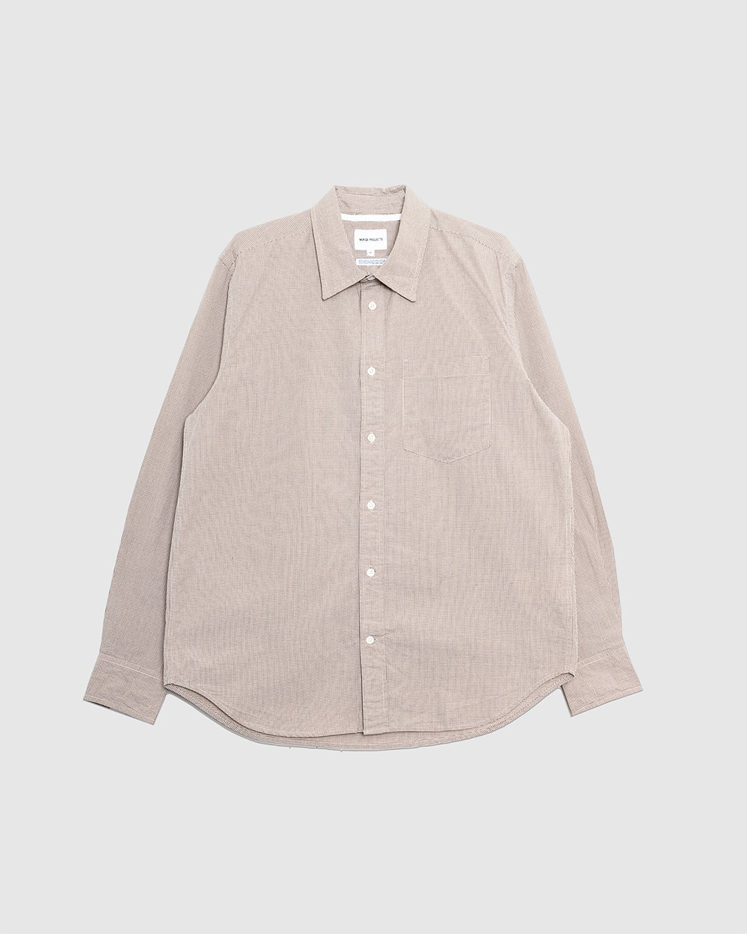 Kongshoved Poplin Micro Check Shirt Oatmeal - NORSE PROJECTS