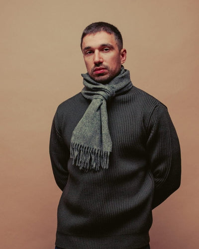 Moon Lambswool Scarf - Charcoal Melange - NORSE PROJECTS