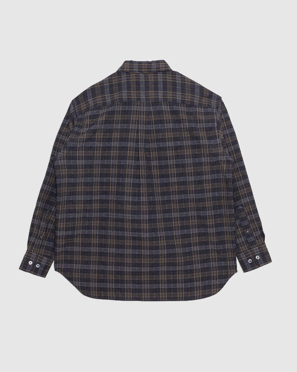 Ole Oversized Wool Check Shirt Charcoal Grey - NORSE PROJECTS