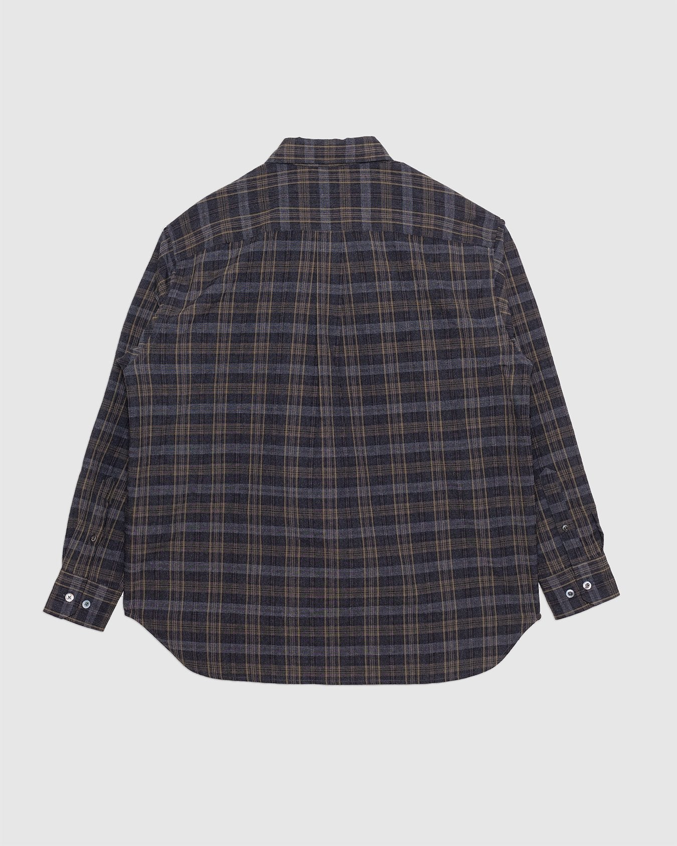 Ole Oversized Wool Check Shirt Charcoal Grey - NORSE PROJECTS