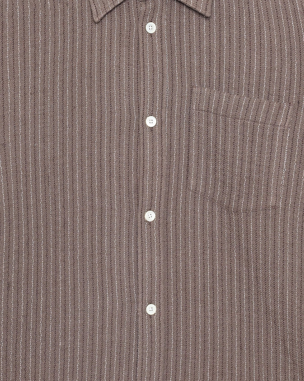 Ole Oversized Wool Stripe Shirt Seal Brown - NORSE PROJECTS