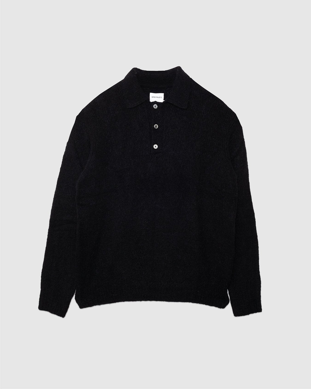 Rasmus Relaxed Brushed Polo Black - NORSE PROJECTS