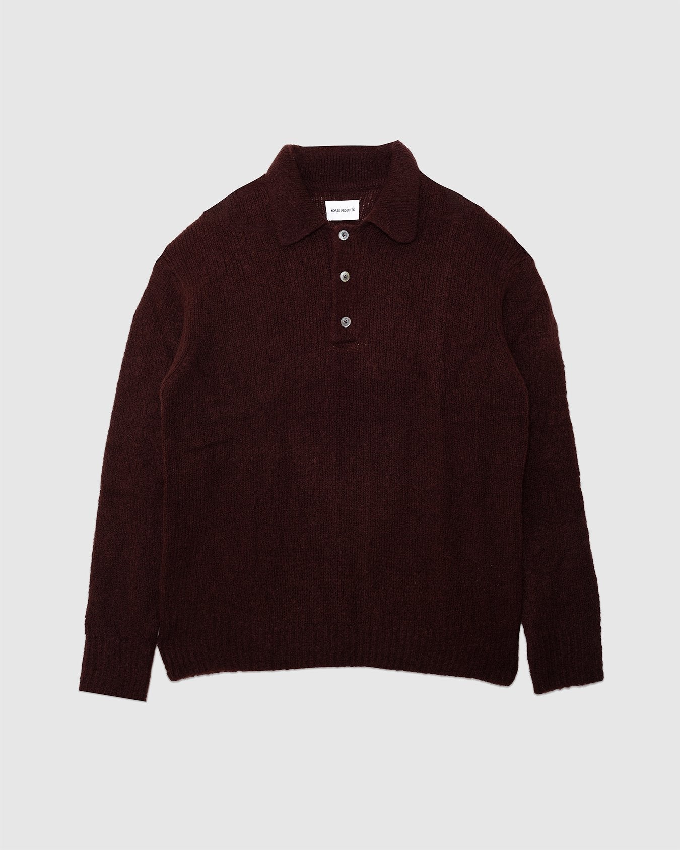 Rasmus Relaxed Brushed Polo Mahogany - NORSE PROJECTS