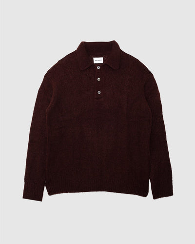 Rasmus Relaxed Brushed Polo Mahogany - NORSE PROJECTS