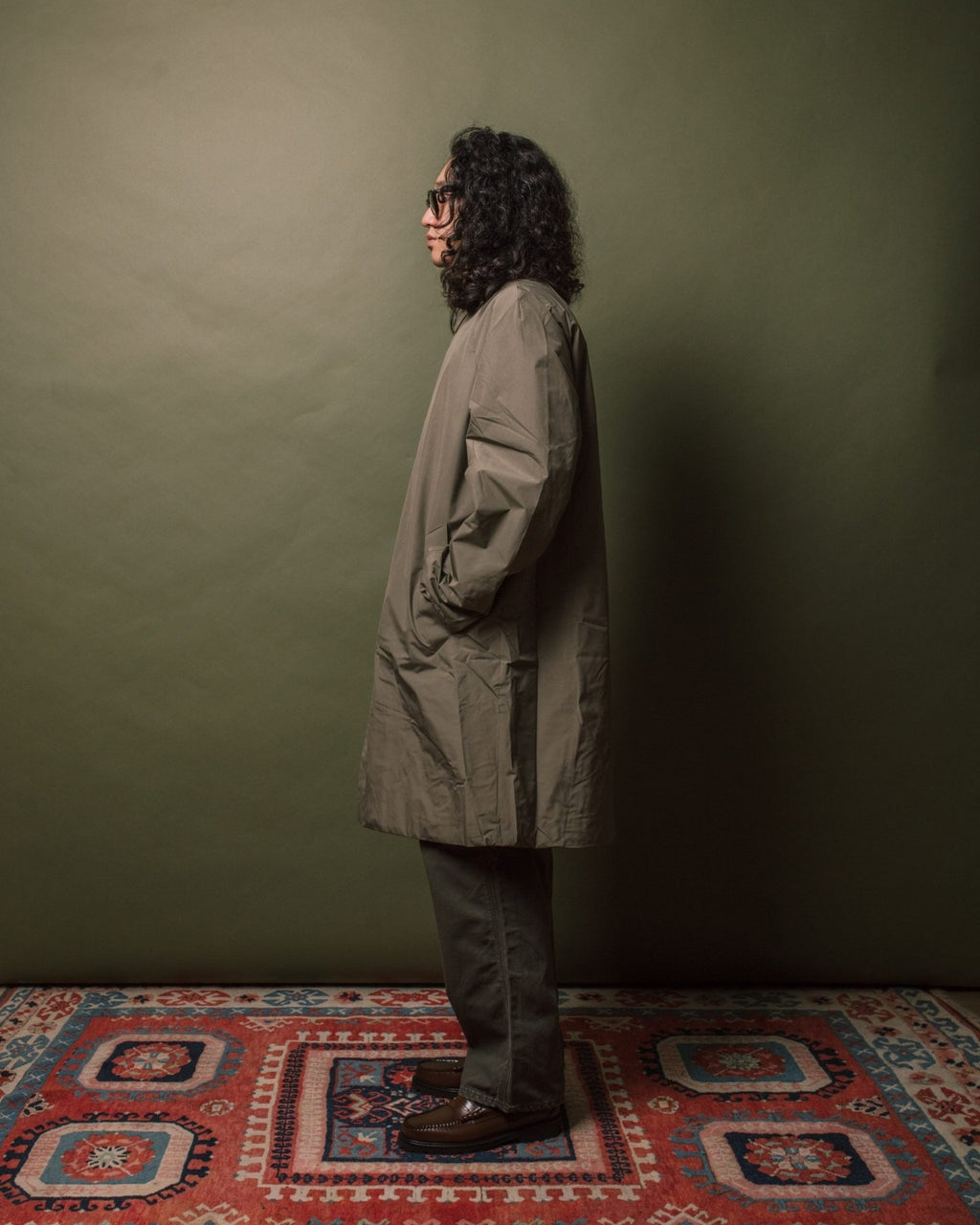 Vargo Gore-Tex Windstopper Raglan Mac - Sediment Green - NORSE PROJECTS