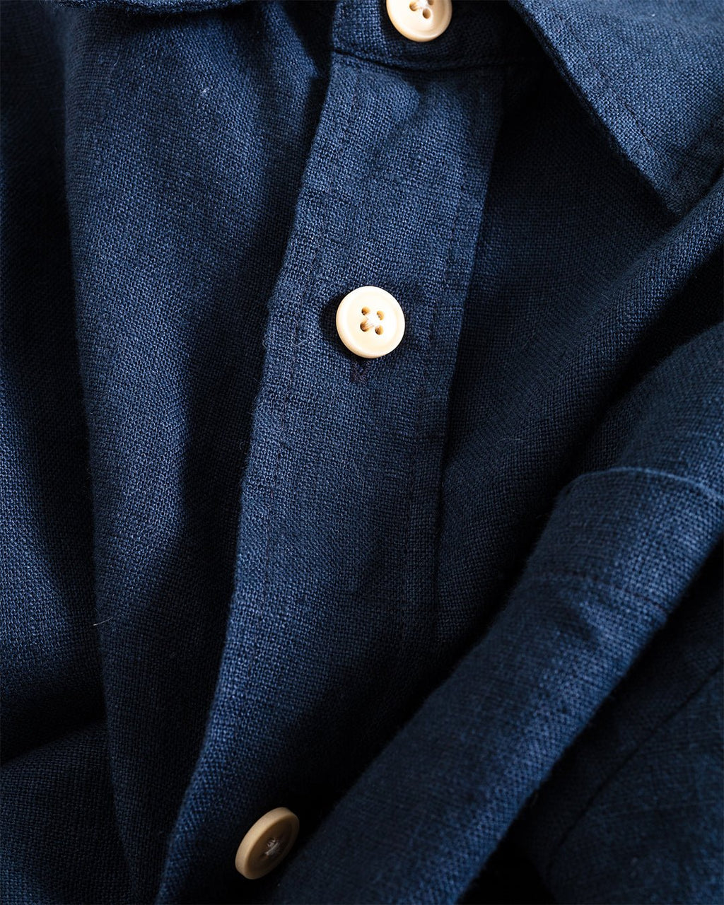 Atlanta Shirt Linen Padworth Navy - OLIVER SPENCER