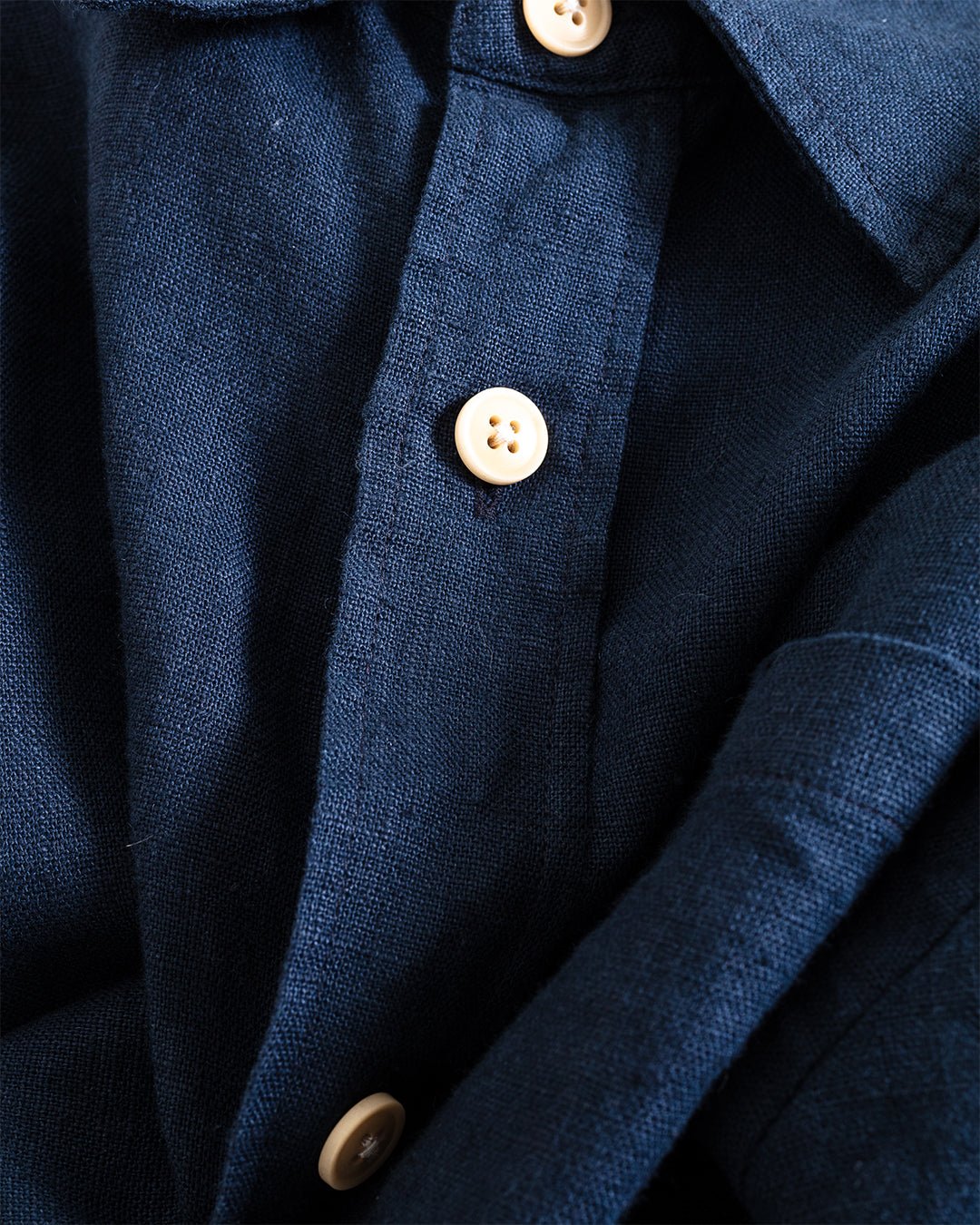 Atlanta Shirt Linen Padworth Navy - OLIVER SPENCER