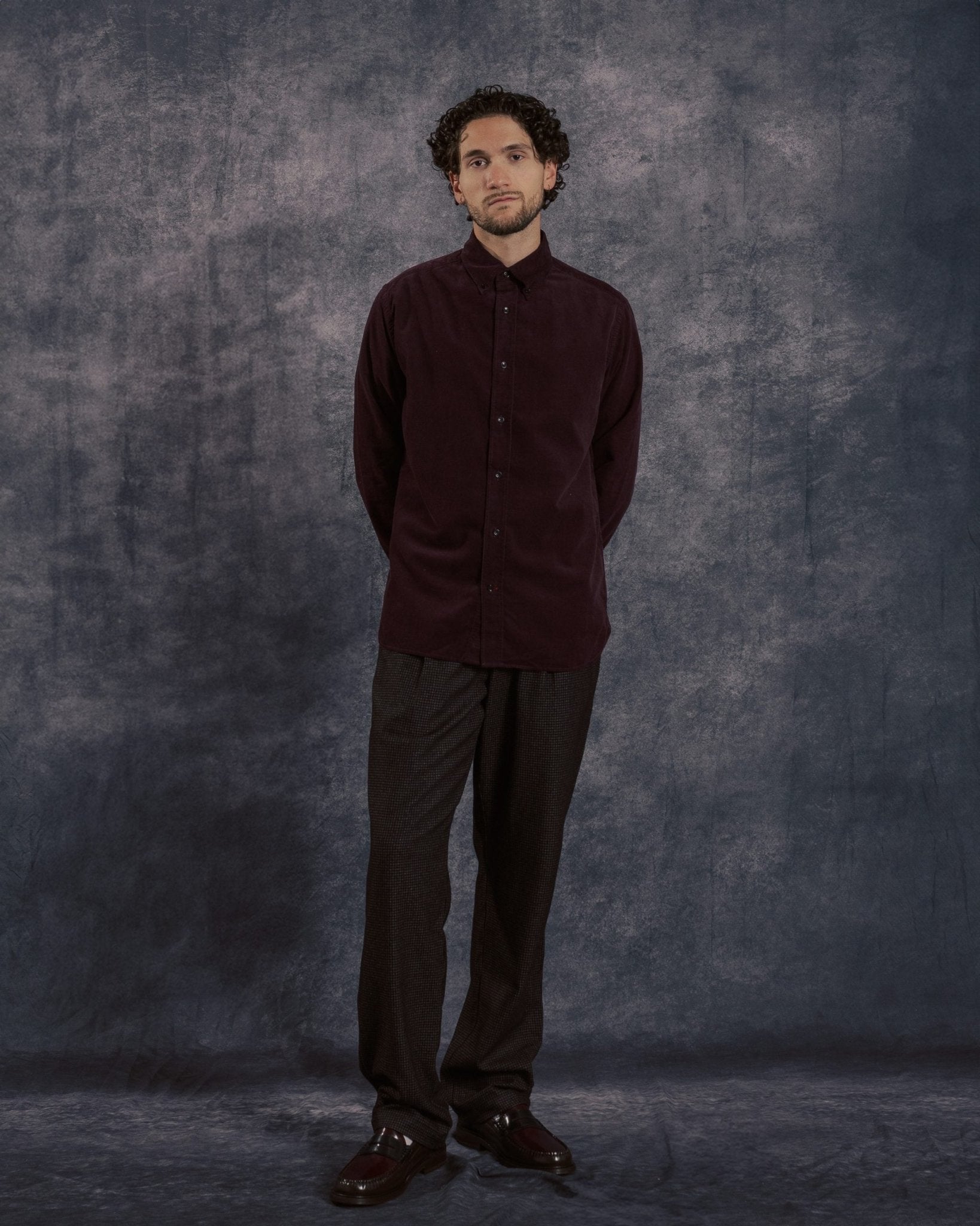 Brook Shirt Mersey Cord Plum - OLIVER SPENCER
