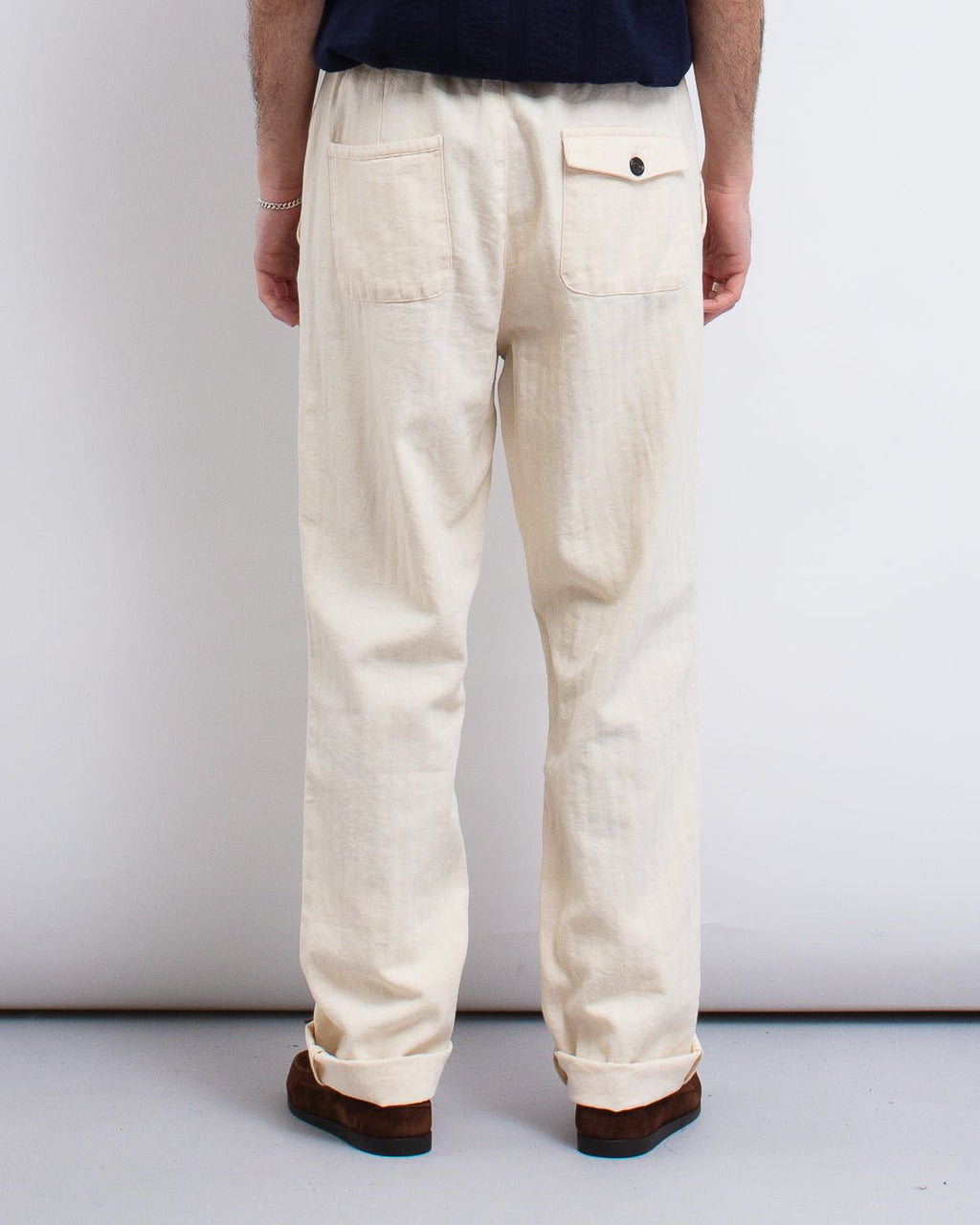 Drawstring Trousers Cairnes Ecru - OLIVER SPENCER