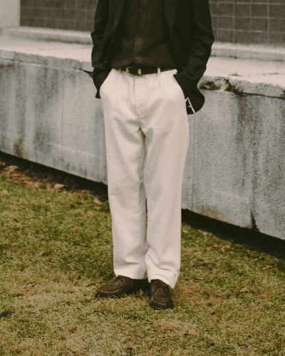 Drawstring Trousers Cairnes Ecru - OLIVER SPENCER