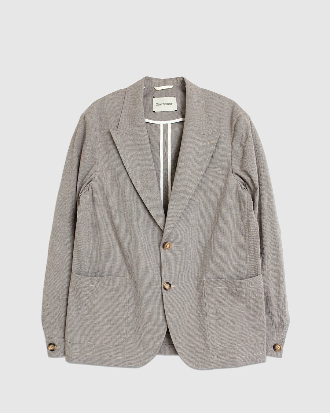 Finsbury Jacket Jensen Brown/White - OLIVER SPENCER