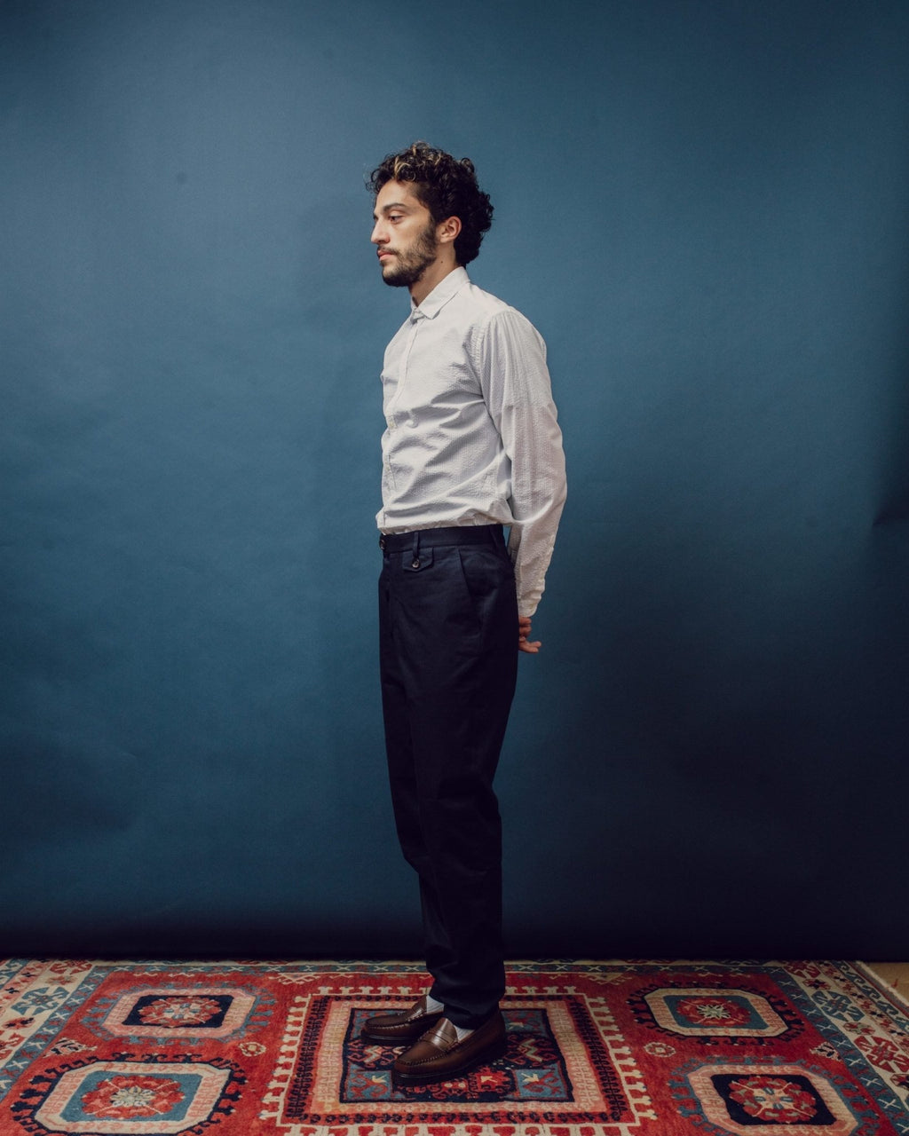 Fishtail Trousers Ashdown - Navy - OLIVER SPENCER