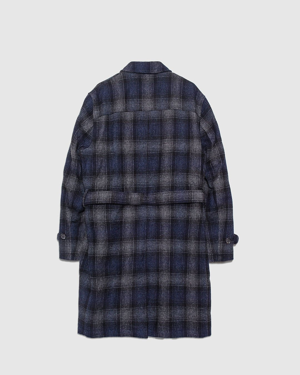 Grandpa Coat Combre Wool - Navy/Grey - OLIVER SPENCER