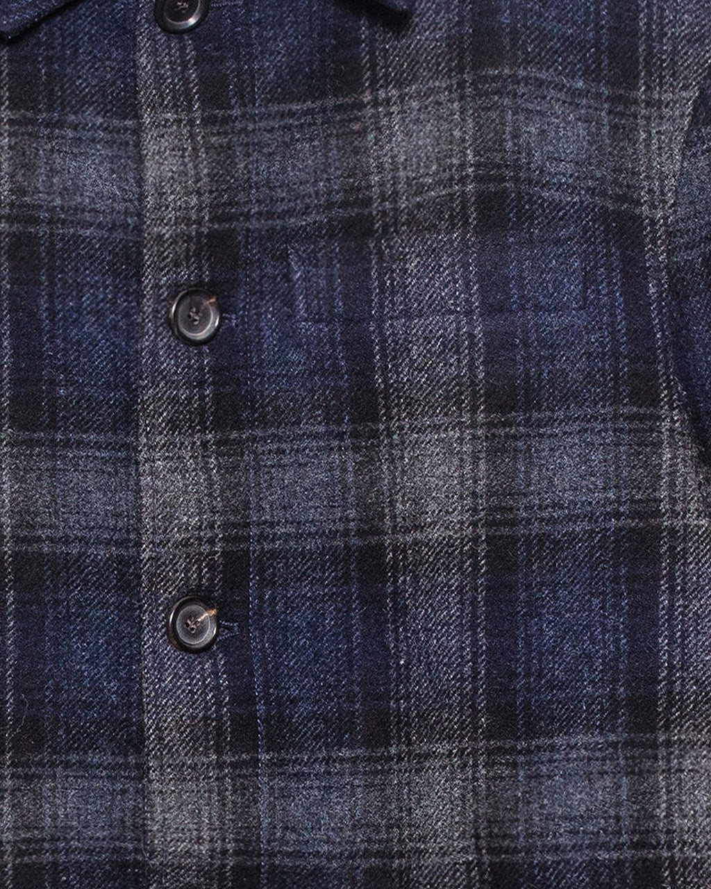 Grandpa Coat Combre Wool - Navy/Grey - OLIVER SPENCER