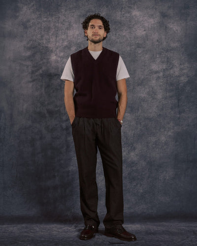 Graves V Neck Vest Hartwell Purple - OLIVER SPENCER