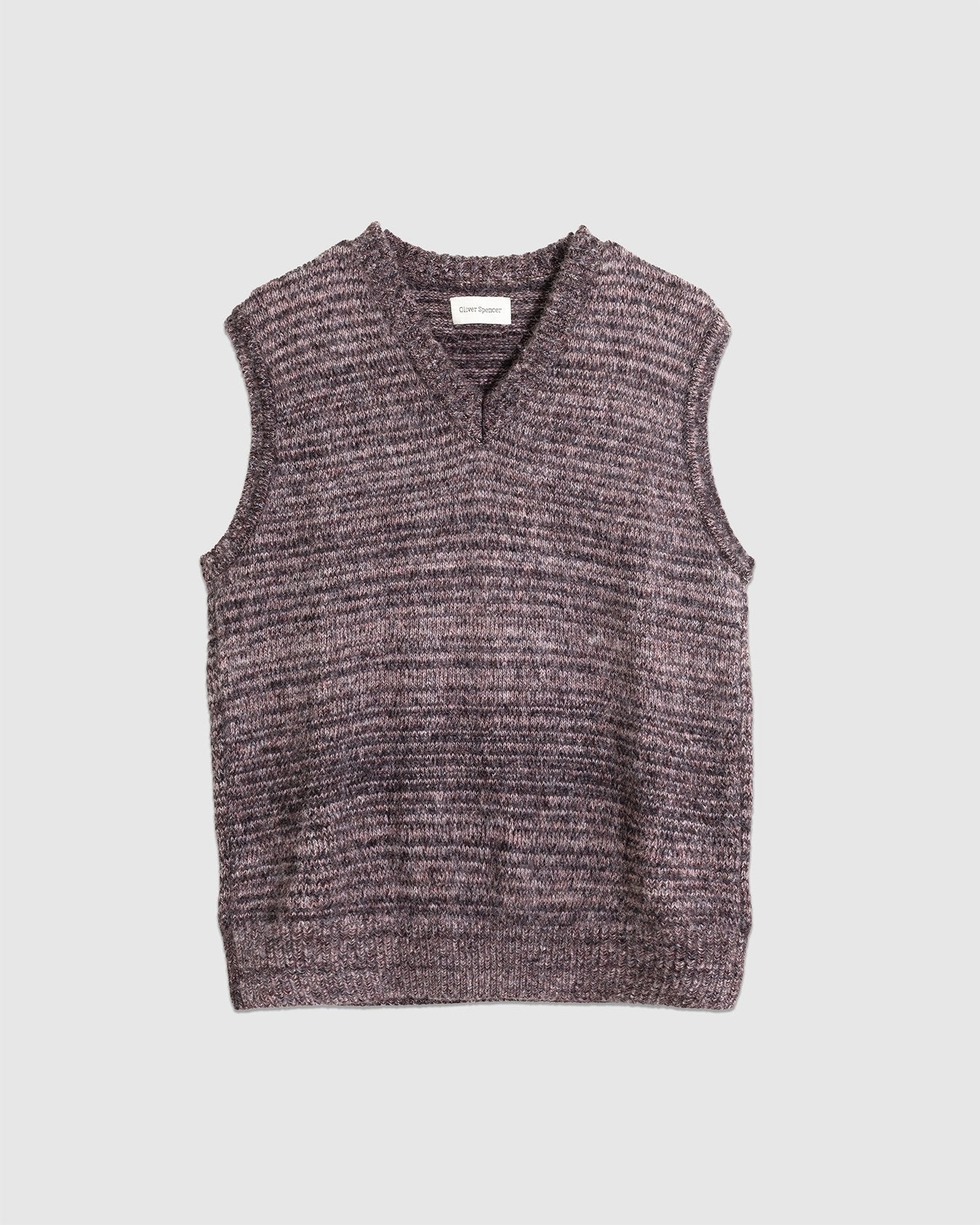 Graves V Neck Vest Stirling Black Multi - OLIVER SPENCER