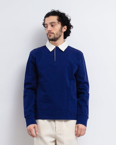 Heavy Rugby Top Parton Indigo Blue - OLIVER SPENCER