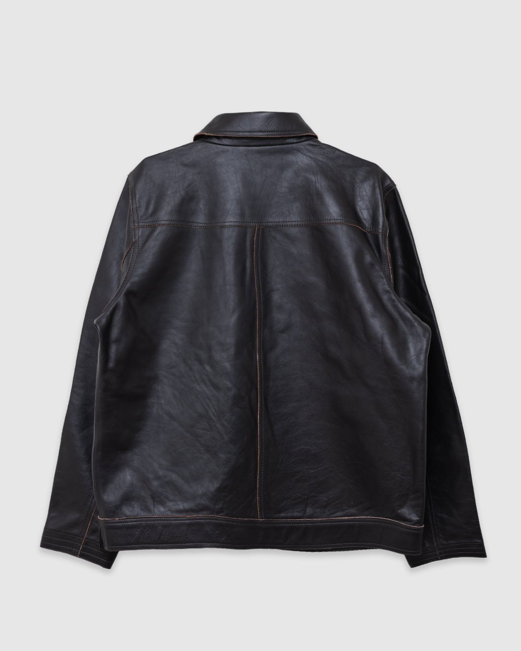 Leather Hardwick Jacket Black - OLIVER SPENCER