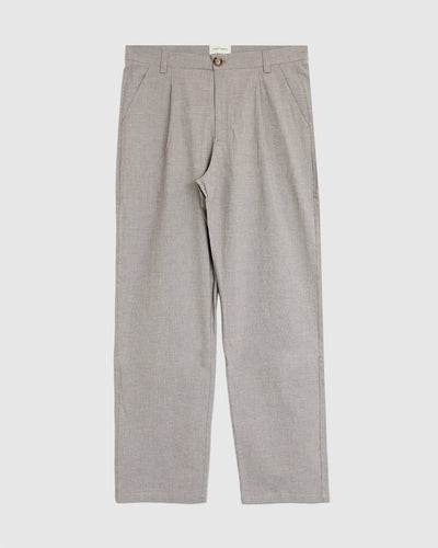 Morton Pleated Trousers Jensen Brown/White - OLIVER SPENCER