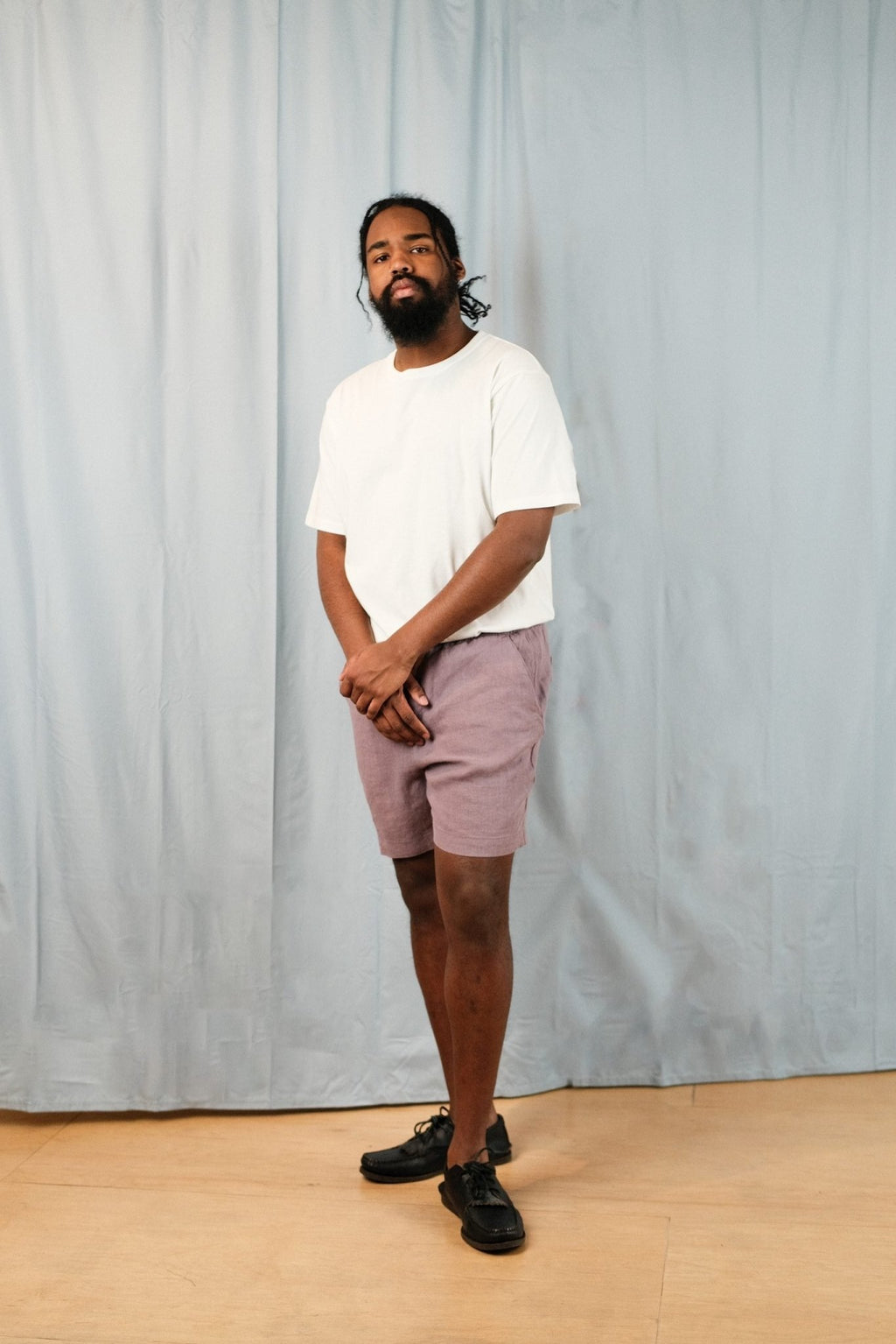 Osborne Drawstring Shorts Linen Coney Mauve - KO - OLIVER SPENCER